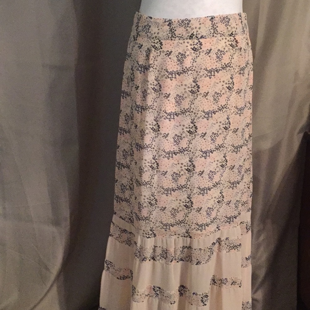 Bohemian floral maxi - broom / Prairie skirt with chiffon